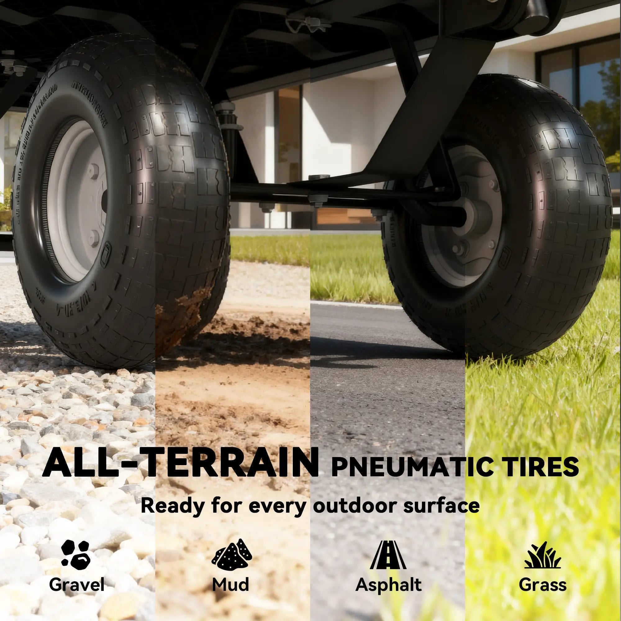 Steel Garden Cart, Utility Wagon, Removable Liner, Quick-Release Sides, 10