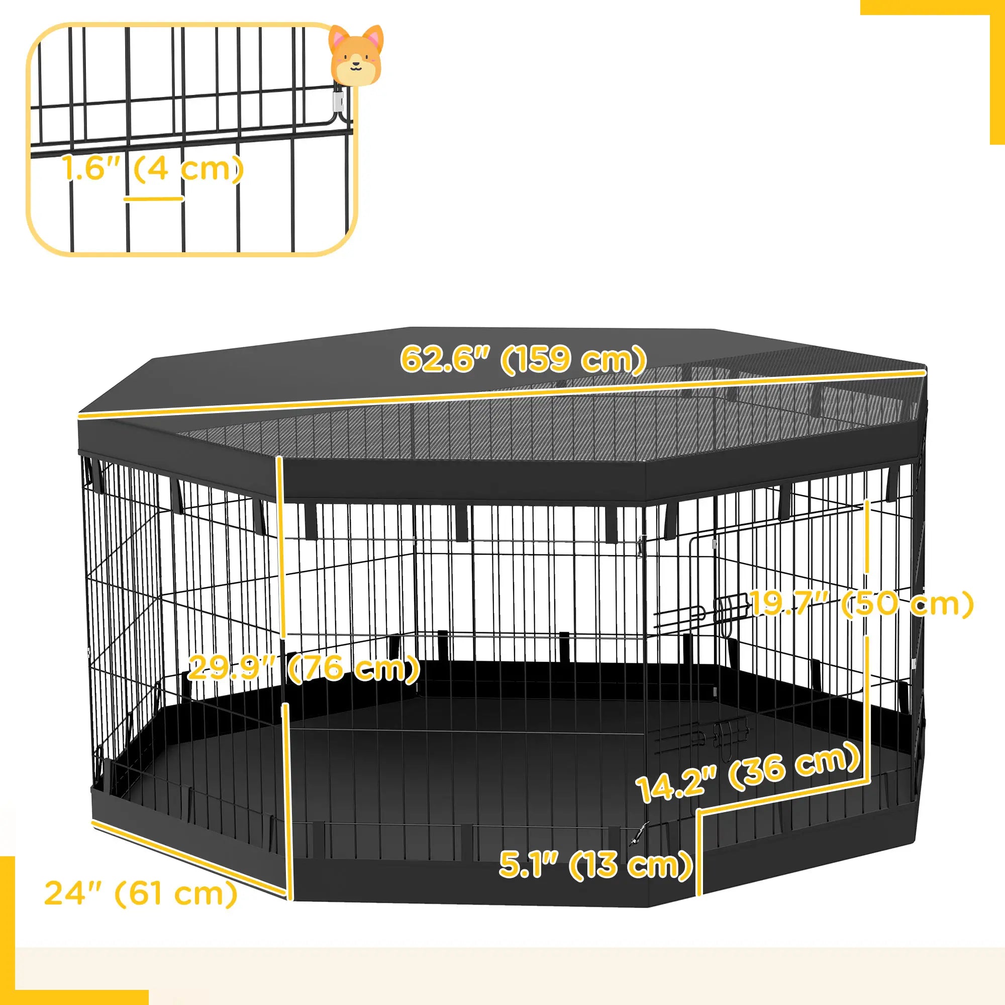 8 Panels Foldable Dog Playpen, 30
