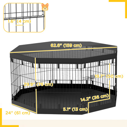 8 Panels Foldable Dog Playpen, 30" High, With Bottom Pad Houses, Kennels & Pens at Gallery Canada