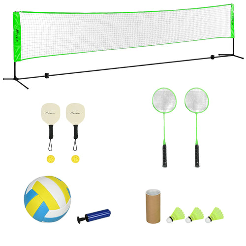 Portable Badminton Set, 3 Shuttlecocks, 4 Rackets, Indoor Outdoor