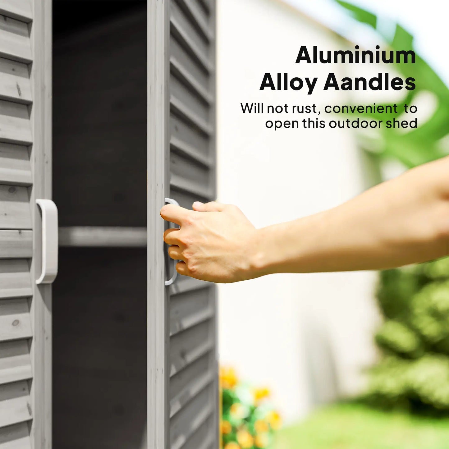 Wooden Garden Storage Shed, 2 Door, 34" x 18" x 38", Grey