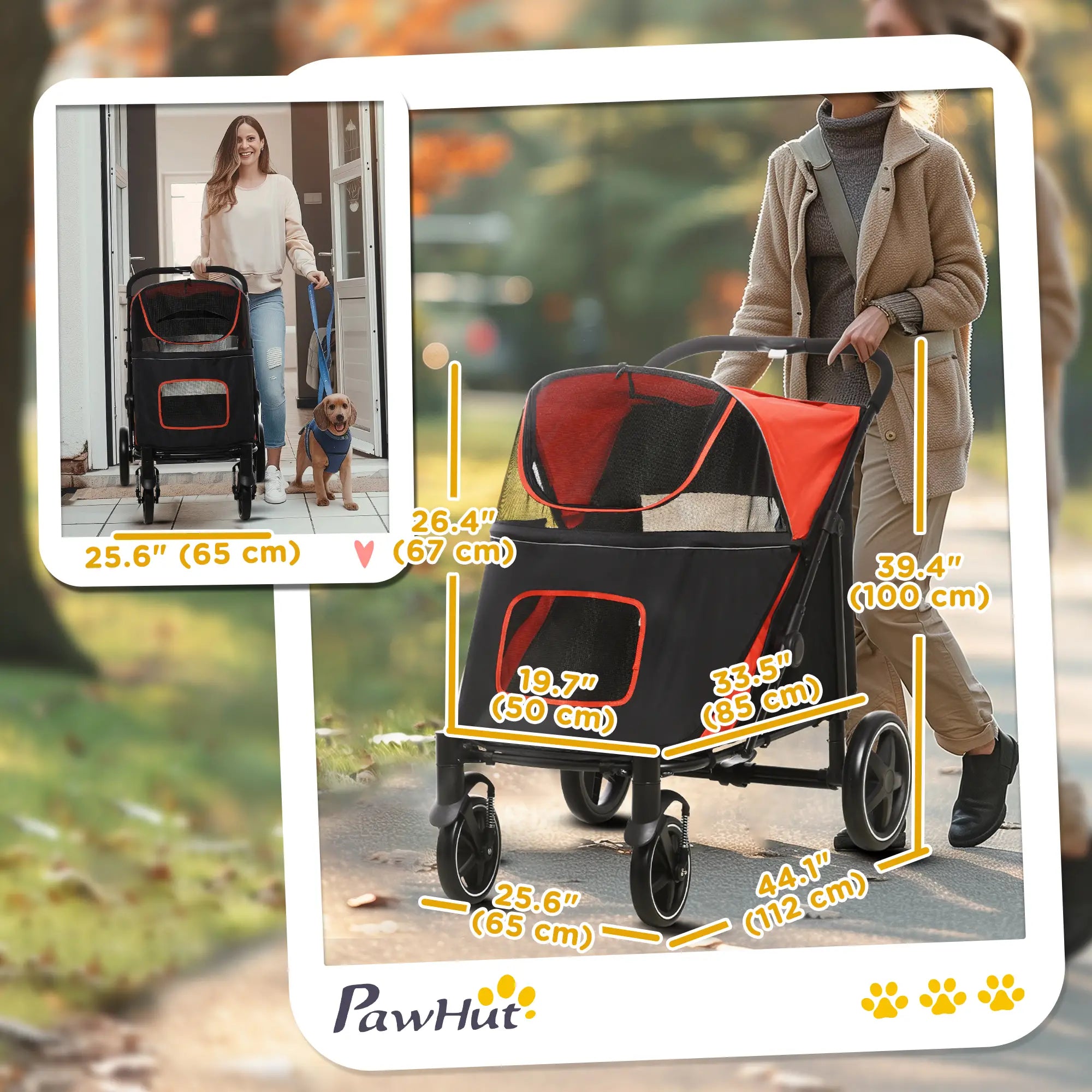 Foldable Pet Stroller, Universal Wheels, Shock Absorber, Large & Medium Dogs, Red Dog Bike Trailers & Strollers at Gallery Canada