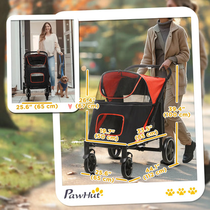 Foldable Pet Stroller, Universal Wheels, Shock Absorber, Large & Medium Dogs, Red Dog Bike Trailers & Strollers at Gallery Canada