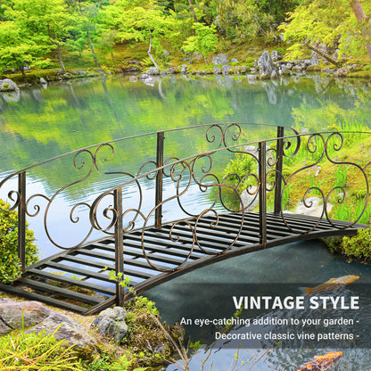 6FT Steel Garden Bridge, Decorative Arc Landscaping Bridge, Brown Garden Bridges at Gallery Canada