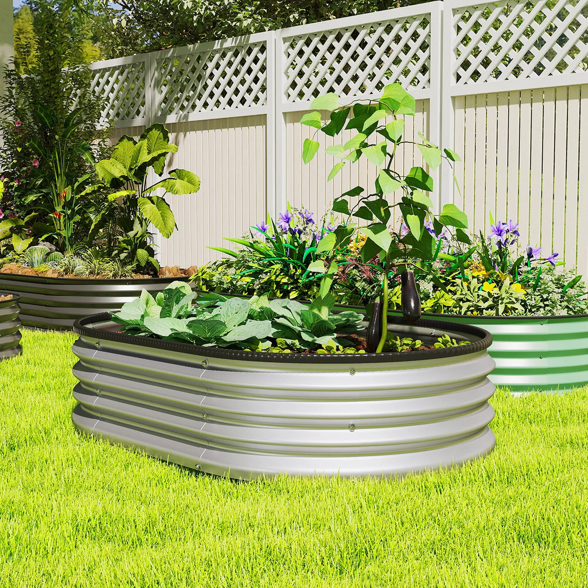 Galvanized Raised Garden Bed, 4 x 3 x 1 ft, Silver Galvanized Planter Boxes at Gallery Canada