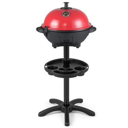 Electric BBQ Grill 1200W Indoor Outdoor Grill with 2-Zone Non-Stick Grilling Plate-RE, Red Outdoor Grills Red at Gallery Canada