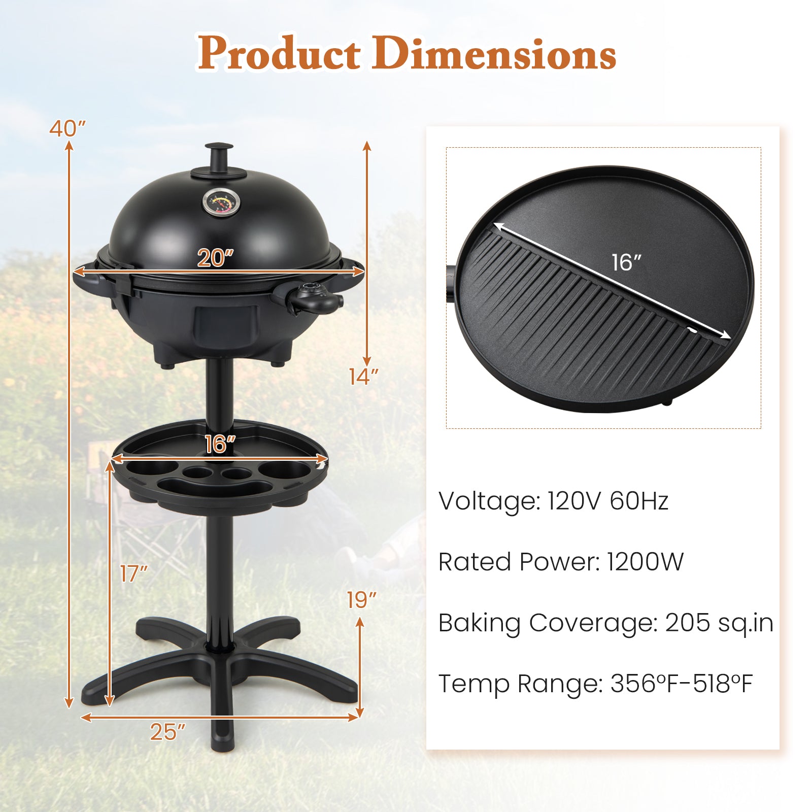 Electric BBQ Grill 1200W, 2-Zone Non-Stick Grilling Plate, Black Outdoor Grills at Gallery Canada