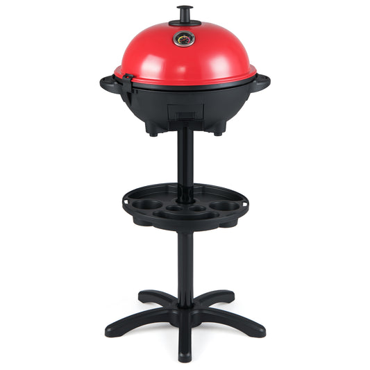 Electric BBQ Grill 1200W Indoor Outdoor Grill with 2-Zone Non-Stick Grilling Plate-RE, Red Outdoor Grills Red at Gallery Canada