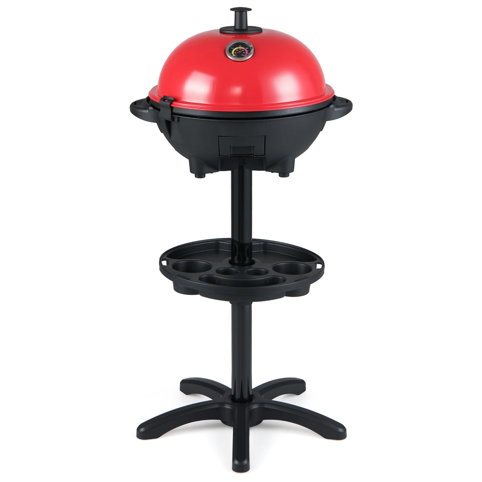 Electric BBQ Grill 1200W Indoor Outdoor Grill with 2-Zone Non-Stick Grilling Plate-RE, Red Outdoor Grills at Gallery Canada
