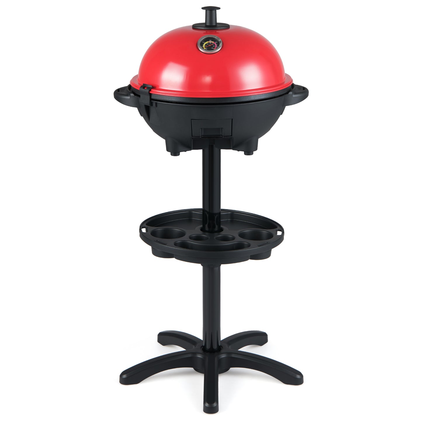 Electric BBQ Grill 1200W Indoor Outdoor Grill with 2-Zone Non-Stick Grilling Plate-RE, Red Outdoor Grills at Gallery Canada