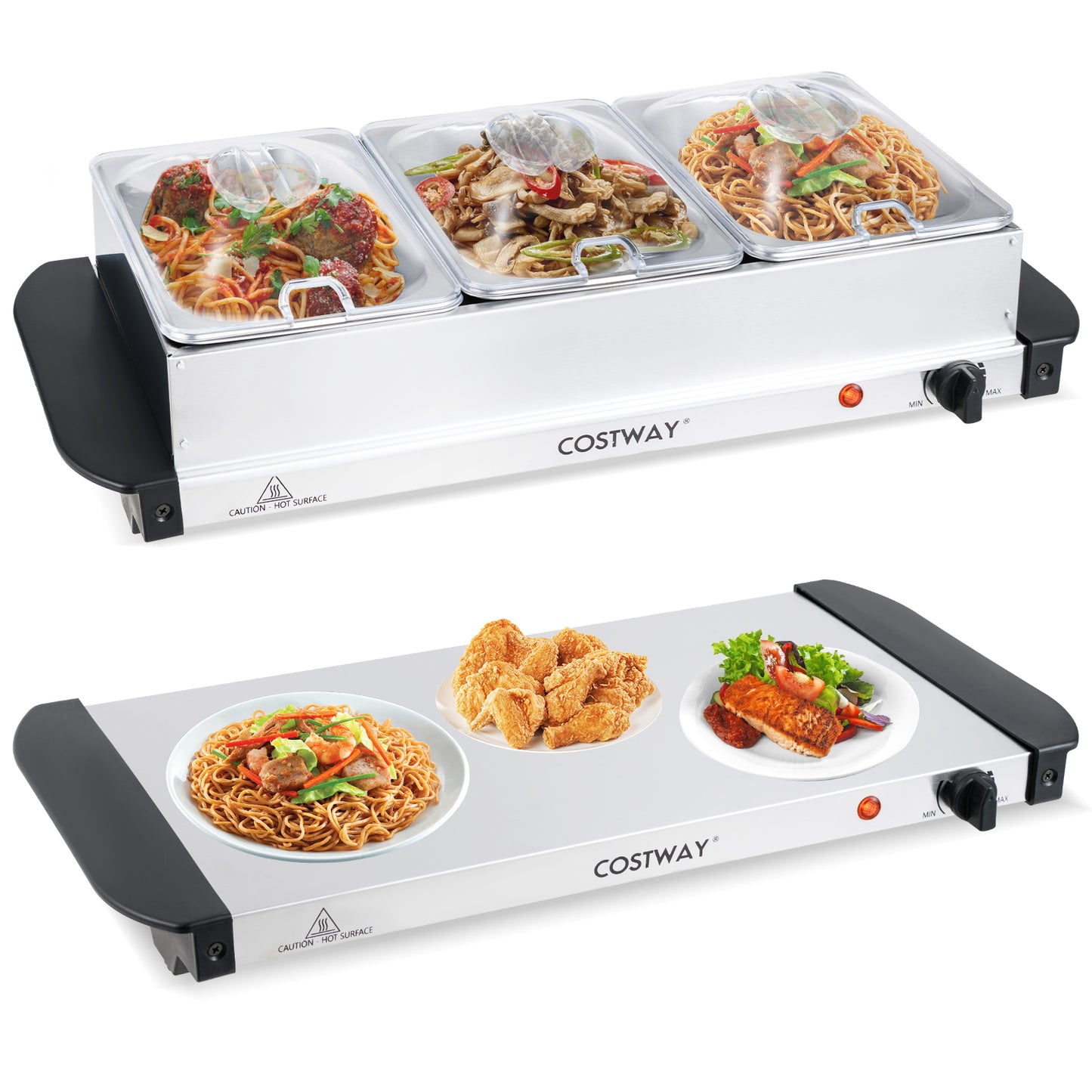 Electric Buffet Server Food Warmer, 3 Removable Trays Food Warmers & Burners at Gallery Canada