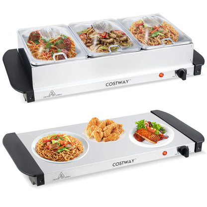 Electric Buffet Server Food Warmer, 3 Removable Trays Food Warmers & Burners at Gallery Canada