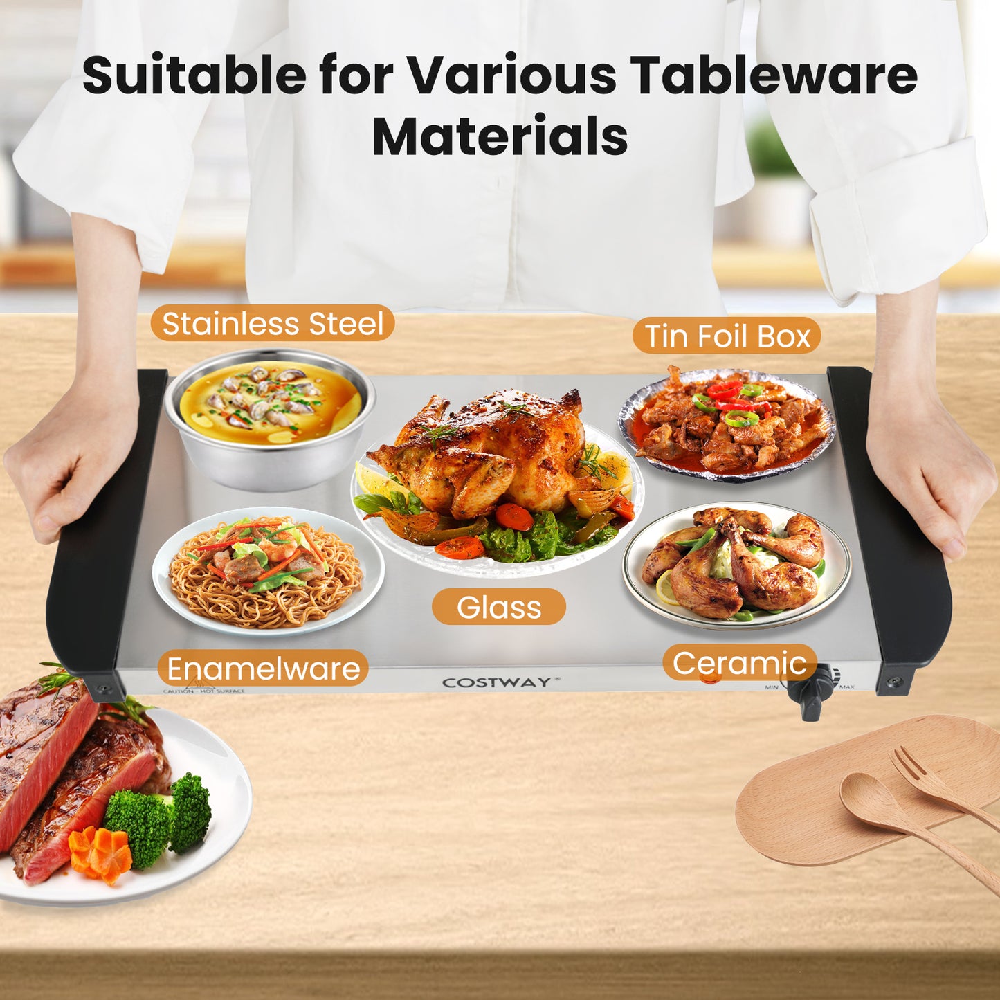 Electric Buffet Server Food Warmer, 3 Removable Trays Food Warmers & Burners at Gallery Canada