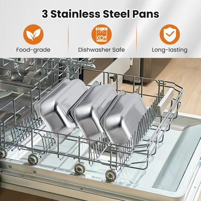 Electric Buffet Server Food Warmer, 3 Removable Trays Food Warmers & Burners at Gallery Canada