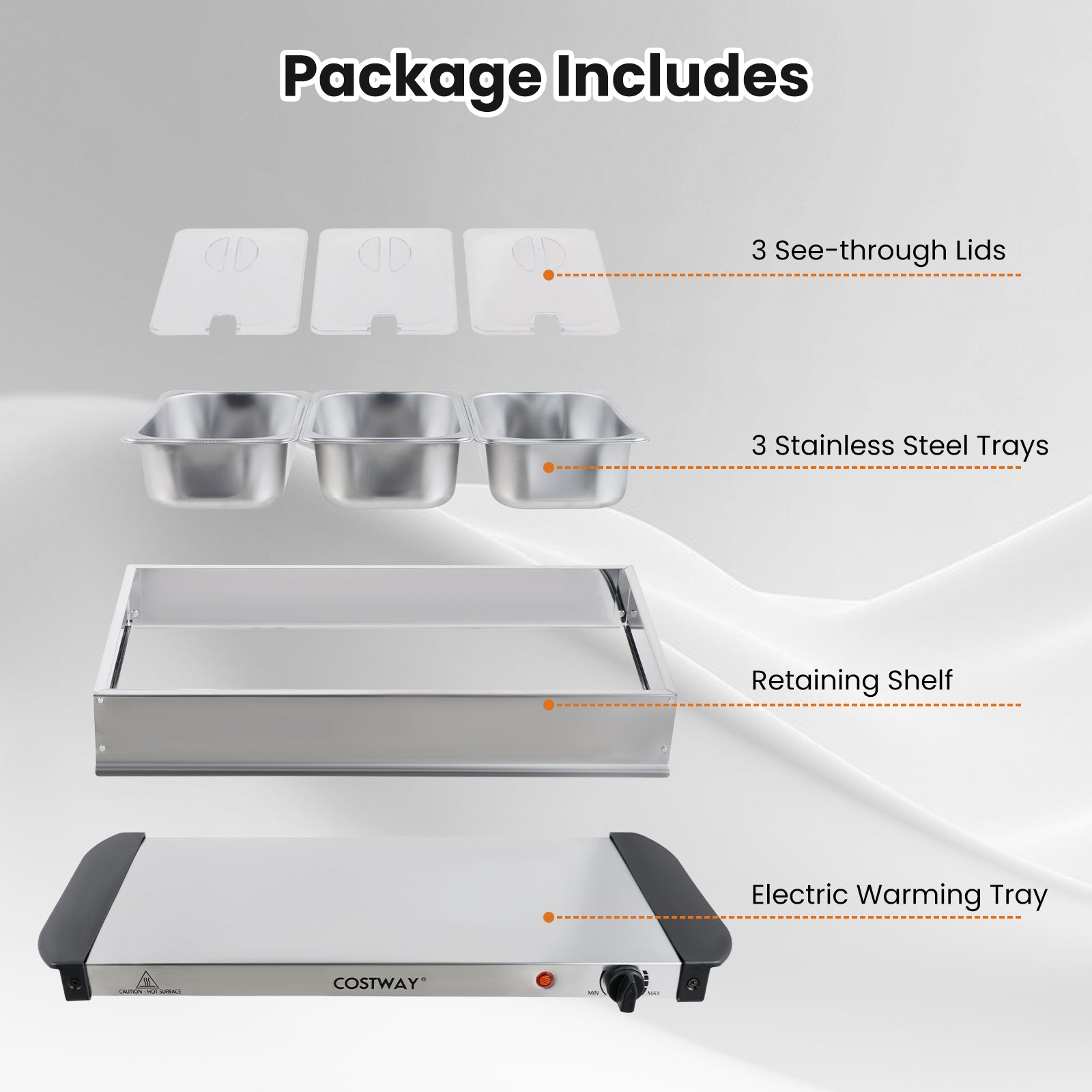 Electric Buffet Server Food Warmer, 3 Removable Trays Food Warmers & Burners at Gallery Canada