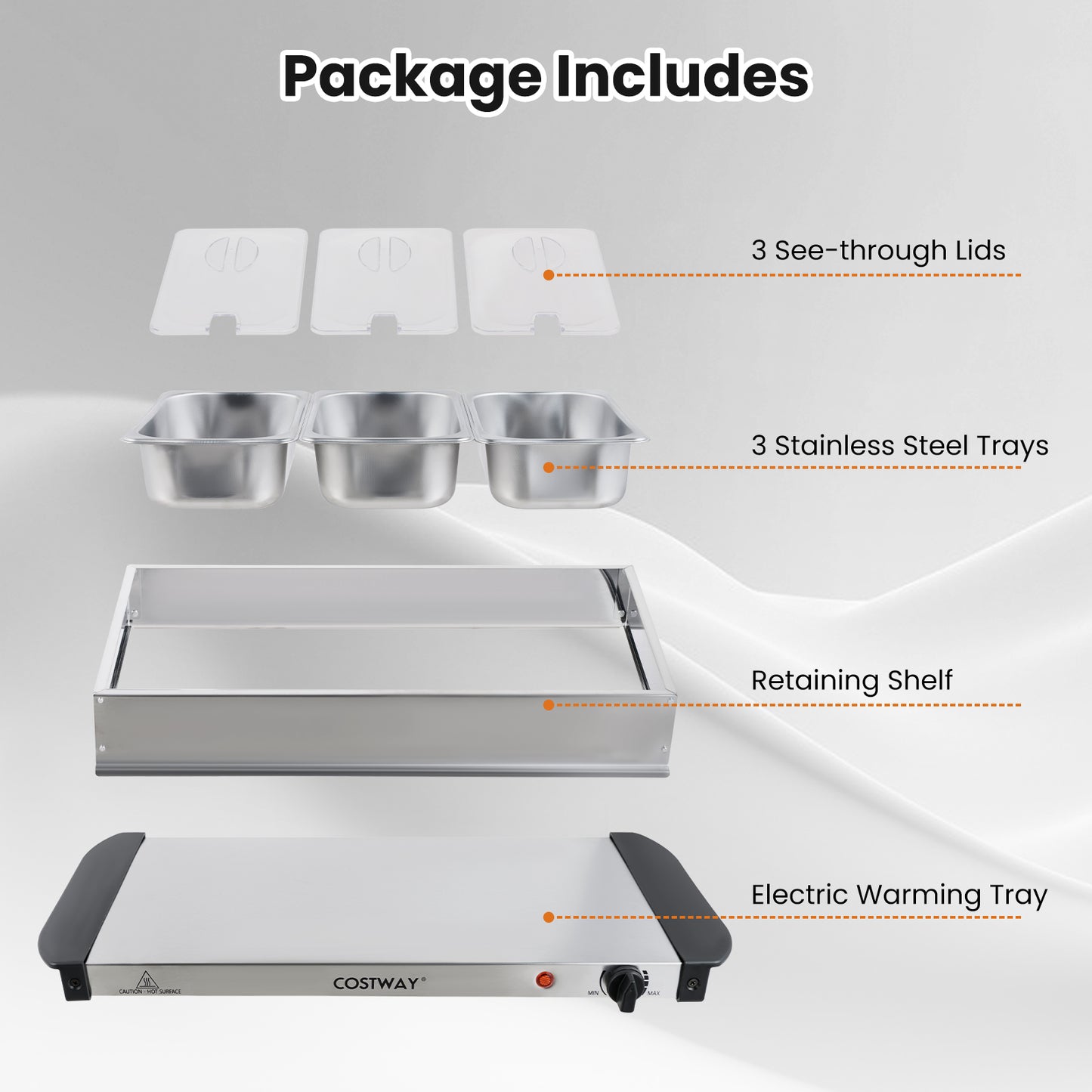 Electric Buffet Server Food Warmer, 3 Removable Trays Food Warmers & Burners at Gallery Canada