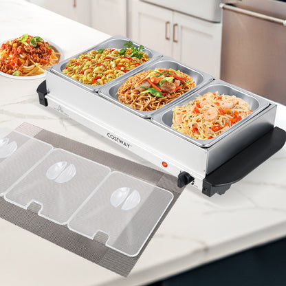 Electric Buffet Server Food Warmer, 3 Removable Trays Food Warmers & Burners at Gallery Canada