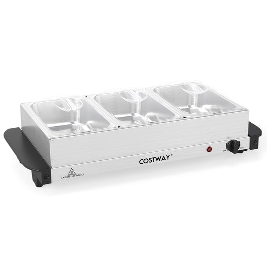 Electric Buffet Server Food Warmer, 3 Removable Trays Food Warmers & Burners Options at Gallery Canada