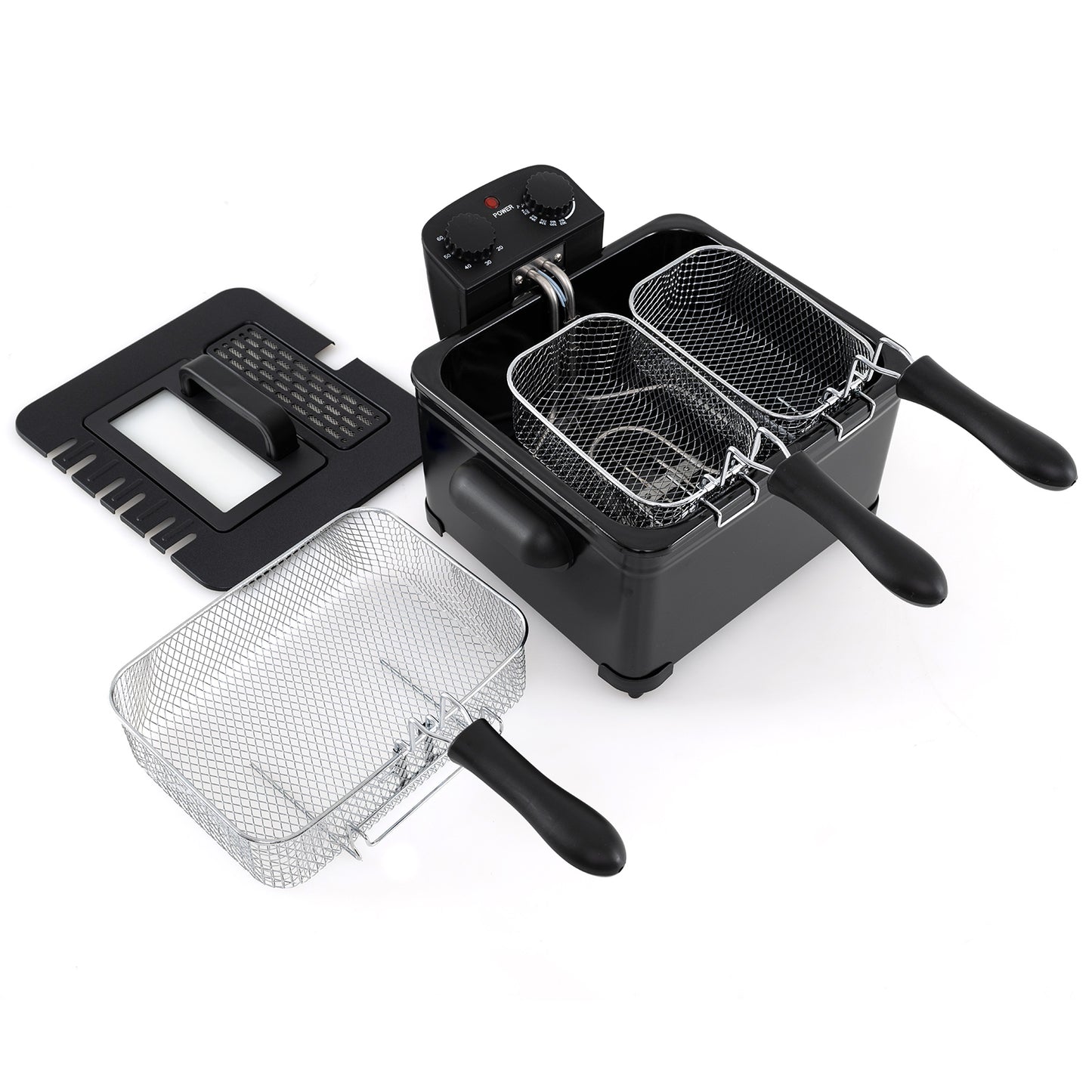 Electric Deep Fryer 5.3QT/21-Cup Stainless Steel 1700W with Triple Basket, Black Air Fryers at Gallery Canada