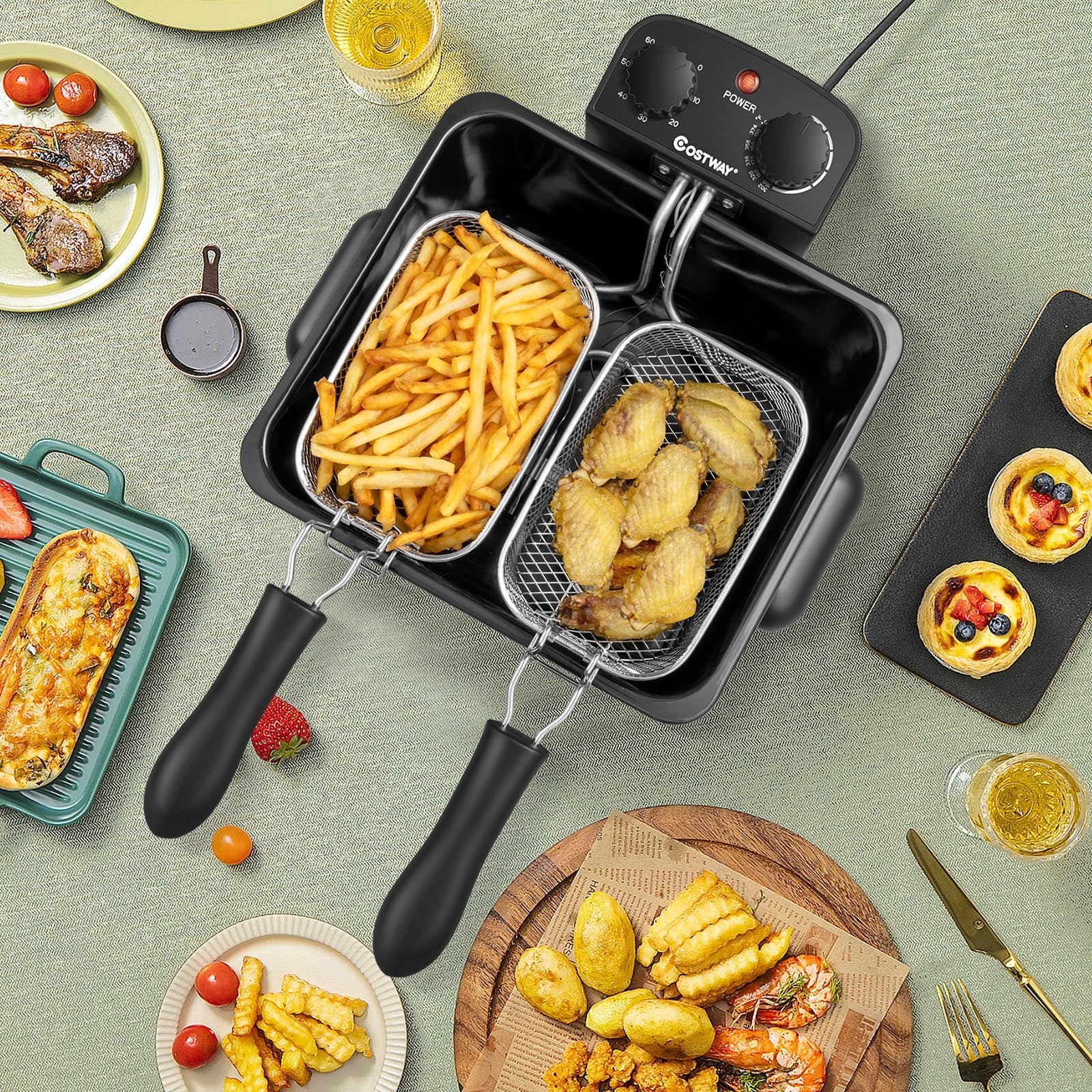 Electric Deep Fryer 5.3QT, Stainless Steel, 1700W, Silver Air Fryers at Gallery Canada
