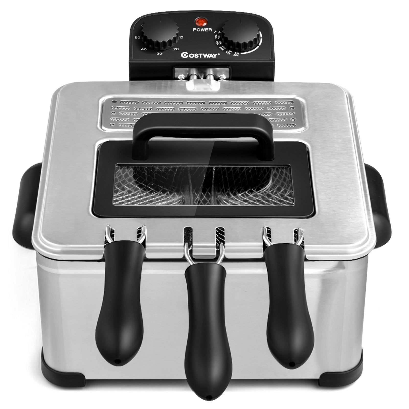 Electric Deep Fryer 5.3QT, Stainless Steel, 1700W, Silver Air Fryers Silver at Gallery Canada