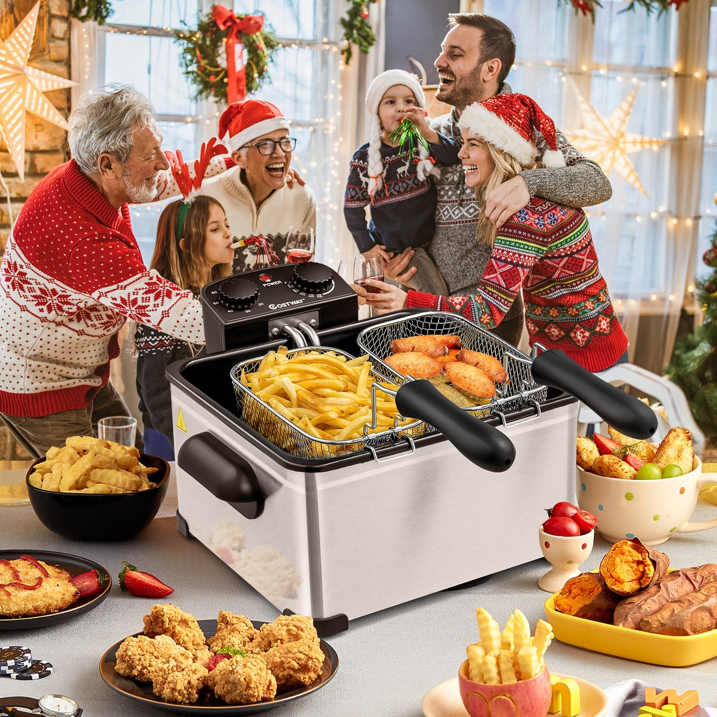 Electric Deep Fryer 5.3QT, Stainless Steel, 1700W, Silver Air Fryers at Gallery Canada