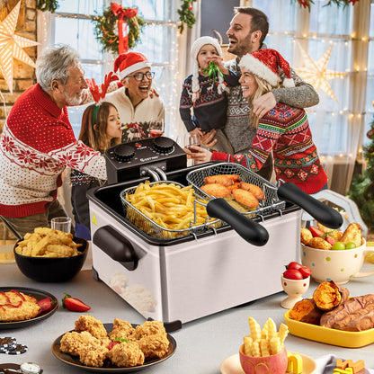 Electric Deep Fryer 5.3QT, Stainless Steel, 1700W, Silver Air Fryers at Gallery Canada