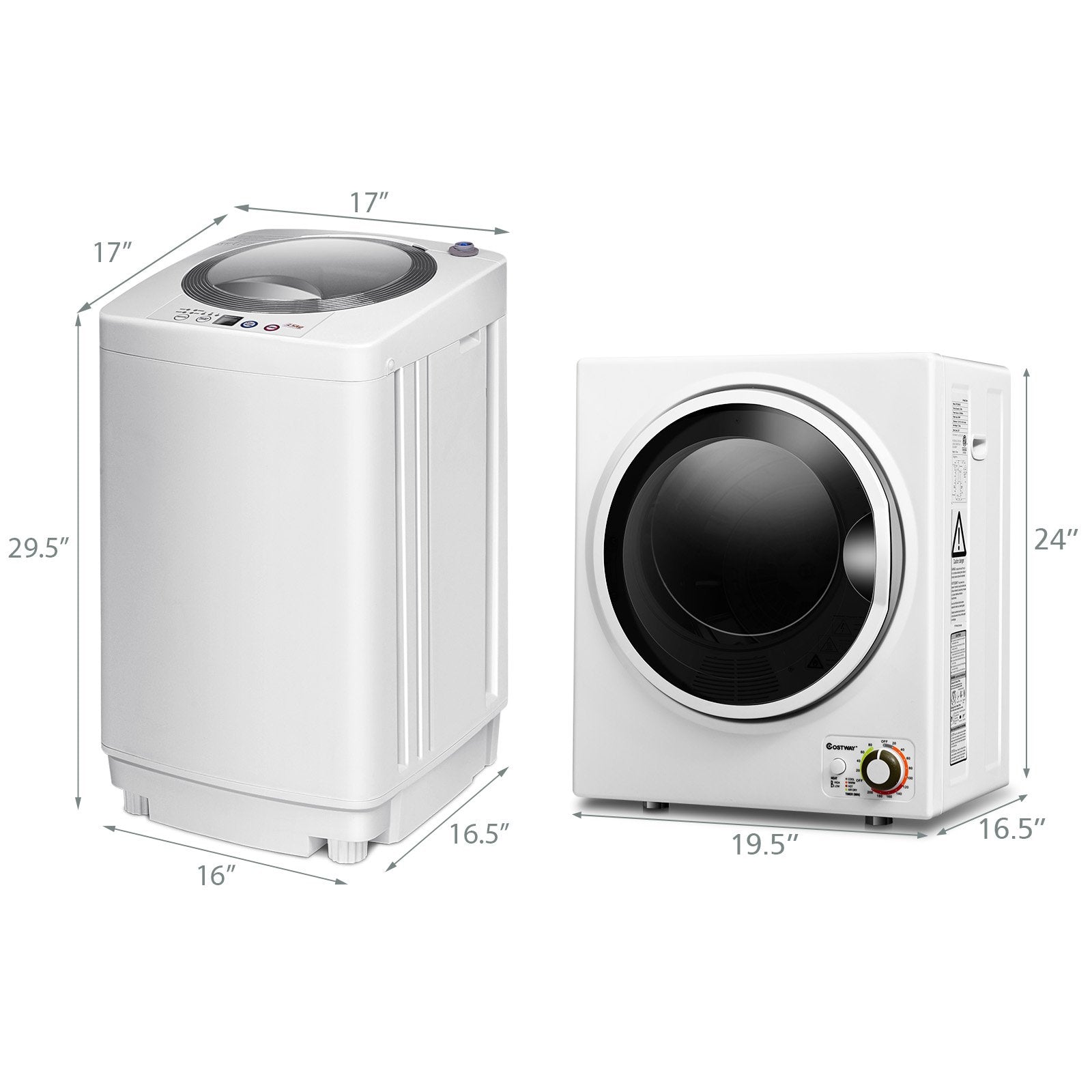 Electric Laundry Dryer and Full-Automatic Washing Machine Combo, White Washers & Dryers at Gallery Canada