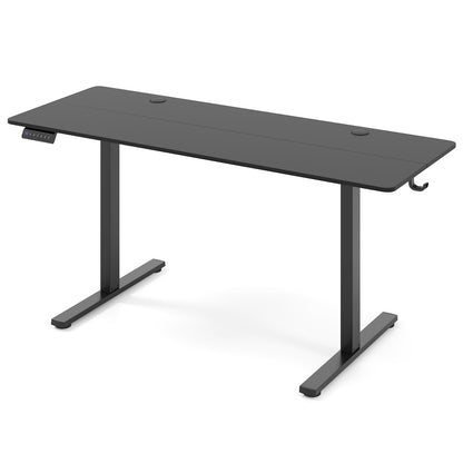 Electric Standing Desk, 3 Memory Heights, 2 Hanging Hooks, Cable Holes, Black Standing Desks at Gallery Canada