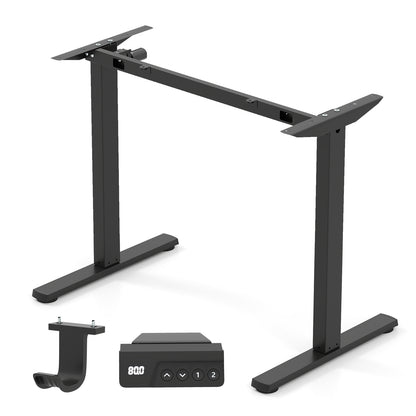 Electric Standing Desk Frame Height Adjustable Computer Desk Base with LED Display, Black Standing Desks Black at Gallery Canada