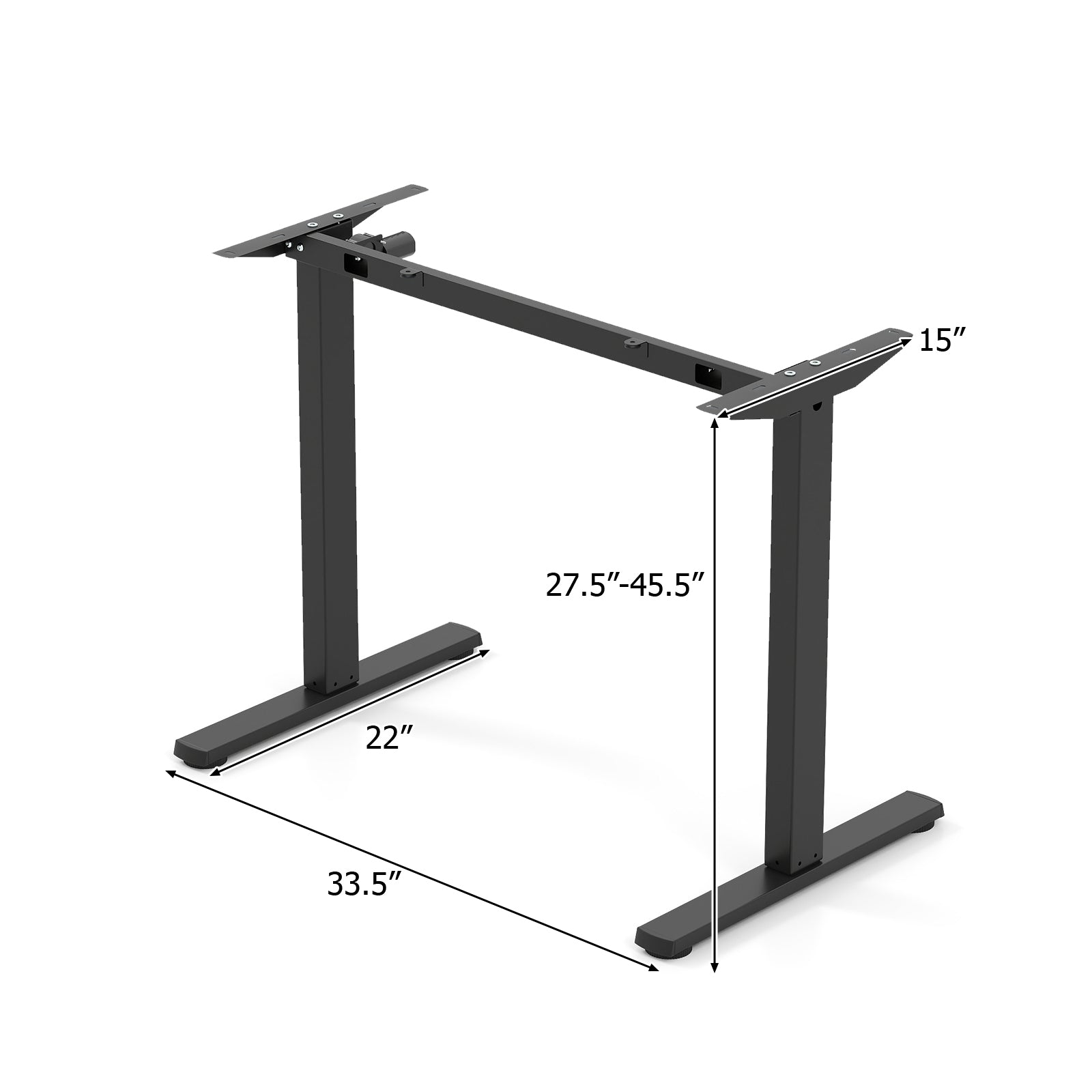 Electric Standing Desk Frame Height Adjustable Computer Desk Base with LED Display, Black Standing Desks at Gallery Canada