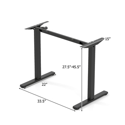 Electric Standing Desk Frame Height Adjustable Computer Desk Base with LED Display, Black Standing Desks at Gallery Canada
