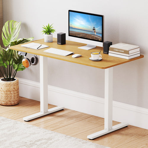 Electric Standing Desk Frame Height Adjustable Computer Desk Base with LED Display, White