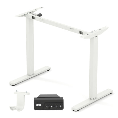 Electric Standing Desk Frame Height Adjustable Computer Desk Base with LED Display, White Standing Desks White at Gallery Canada