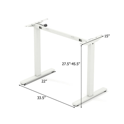 Electric Standing Desk Frame Height Adjustable Computer Desk Base with LED Display, White Standing Desks at Gallery Canada