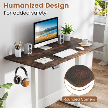 Electric Standing Desk with LED Display and 2 Memory Height Settings-CF, Rustic Brown Standing Desks at Gallery Canada