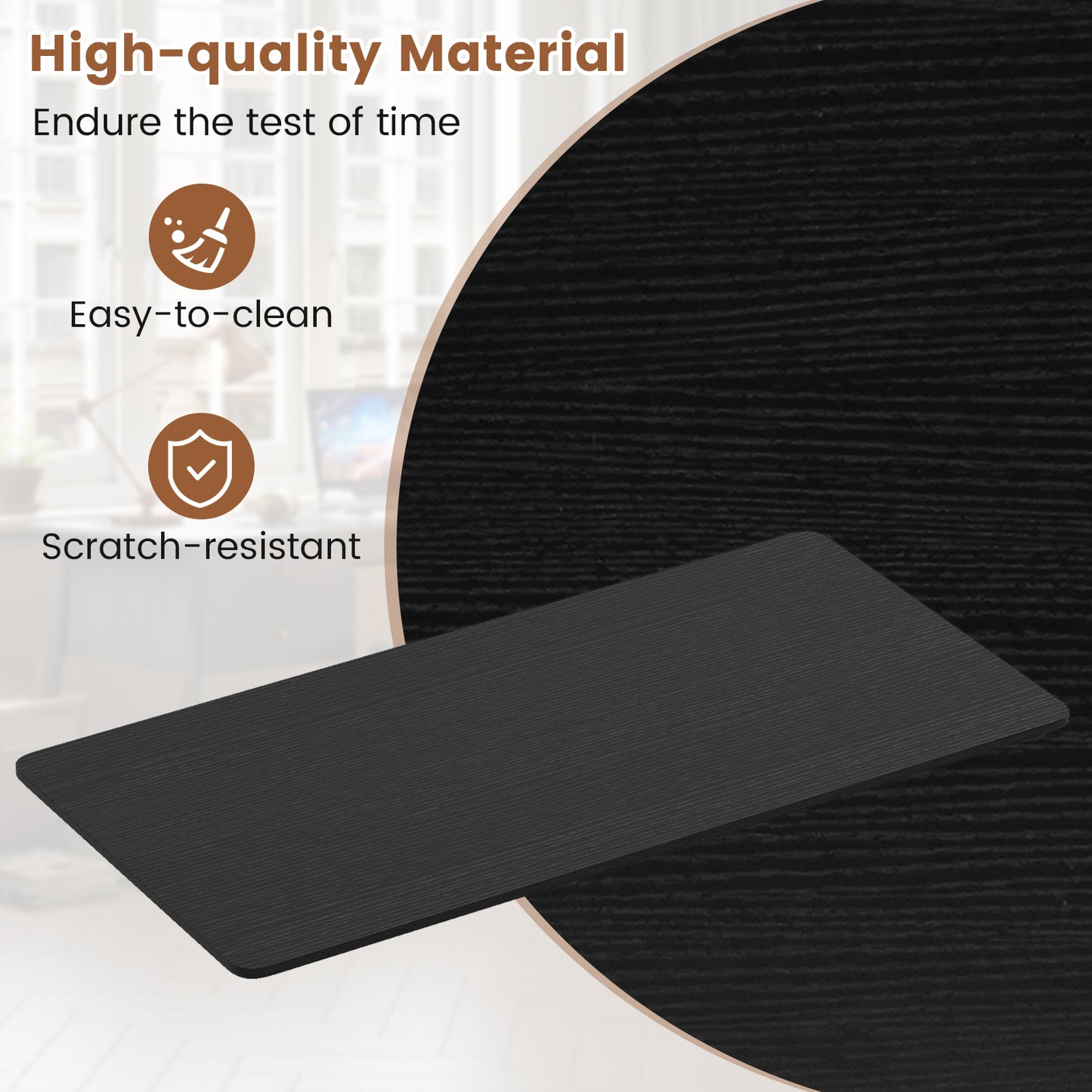 Electric Standing Desk with LED Display and 2 Memory Height Settings-DK, Black