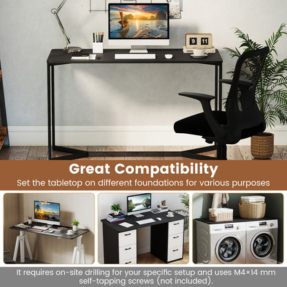 Electric Standing Desk with LED Display and 2 Memory Height Settings-DK, Black