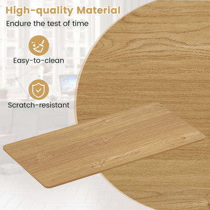 Electric Standing Desk with LED Display and 2 Memory Height Settings-NA, Natural