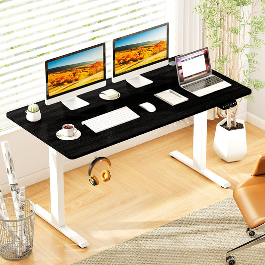 Electric Standing Desk Height Adjustable with 3 Memory Heights Black-L, Black