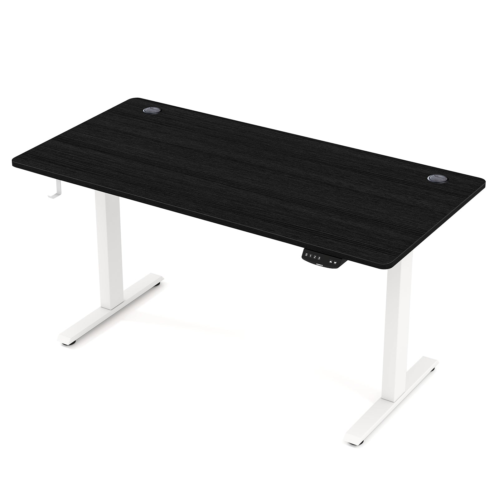 Electric Standing Desk Height Adjustable with 3 Memory Heights Black-L, Black Standing Desks Black at Gallery Canada