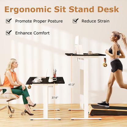 Electric Standing Desk Height Adjustable with 3 Memory Heights Black-L, Black Standing Desks at Gallery Canada