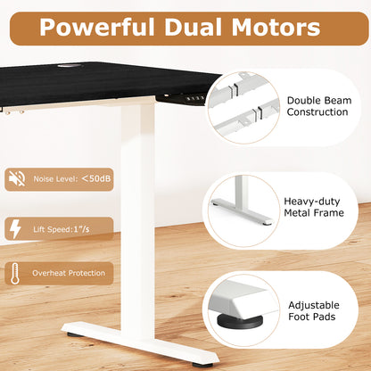 Electric Standing Desk Height Adjustable with 3 Memory Heights Black-L, Black Standing Desks at Gallery Canada