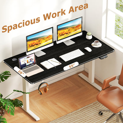 Electric Standing Desk Height Adjustable with 3 Memory Heights Black-L, Black Standing Desks at Gallery Canada