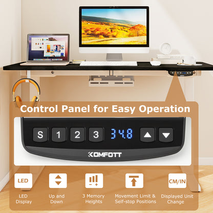 Electric Standing Desk Height Adjustable with 3 Memory Heights Black-S, Black Standing Desks at Gallery Canada