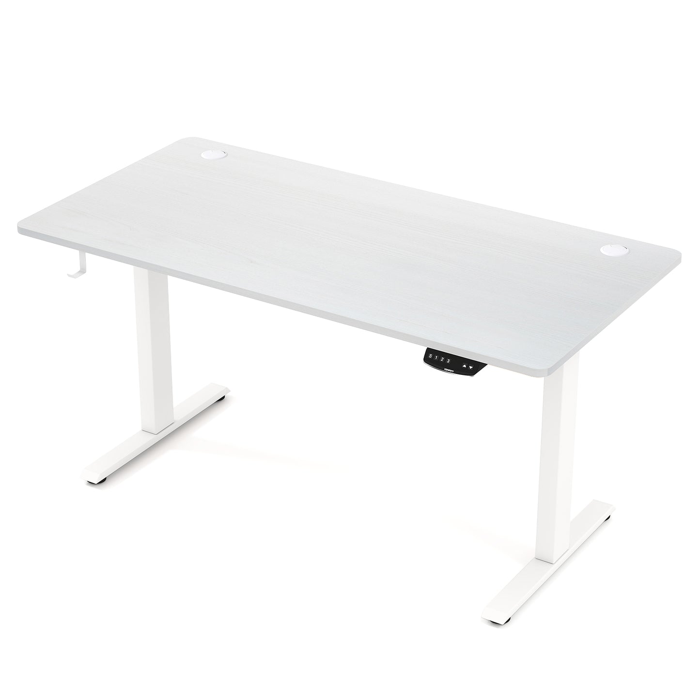 Electric Standing Desk Height Adjustable with 3 Memory Heights White-L, White