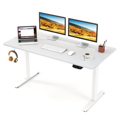 Electric Standing Desk Height Adjustable with 3 Memory Heights White-L, White