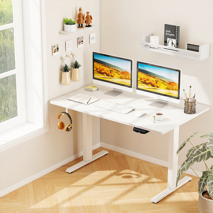 Electric Standing Desk Height Adjustable with 3 Memory Heights White-M, White Standing Desks at Gallery Canada