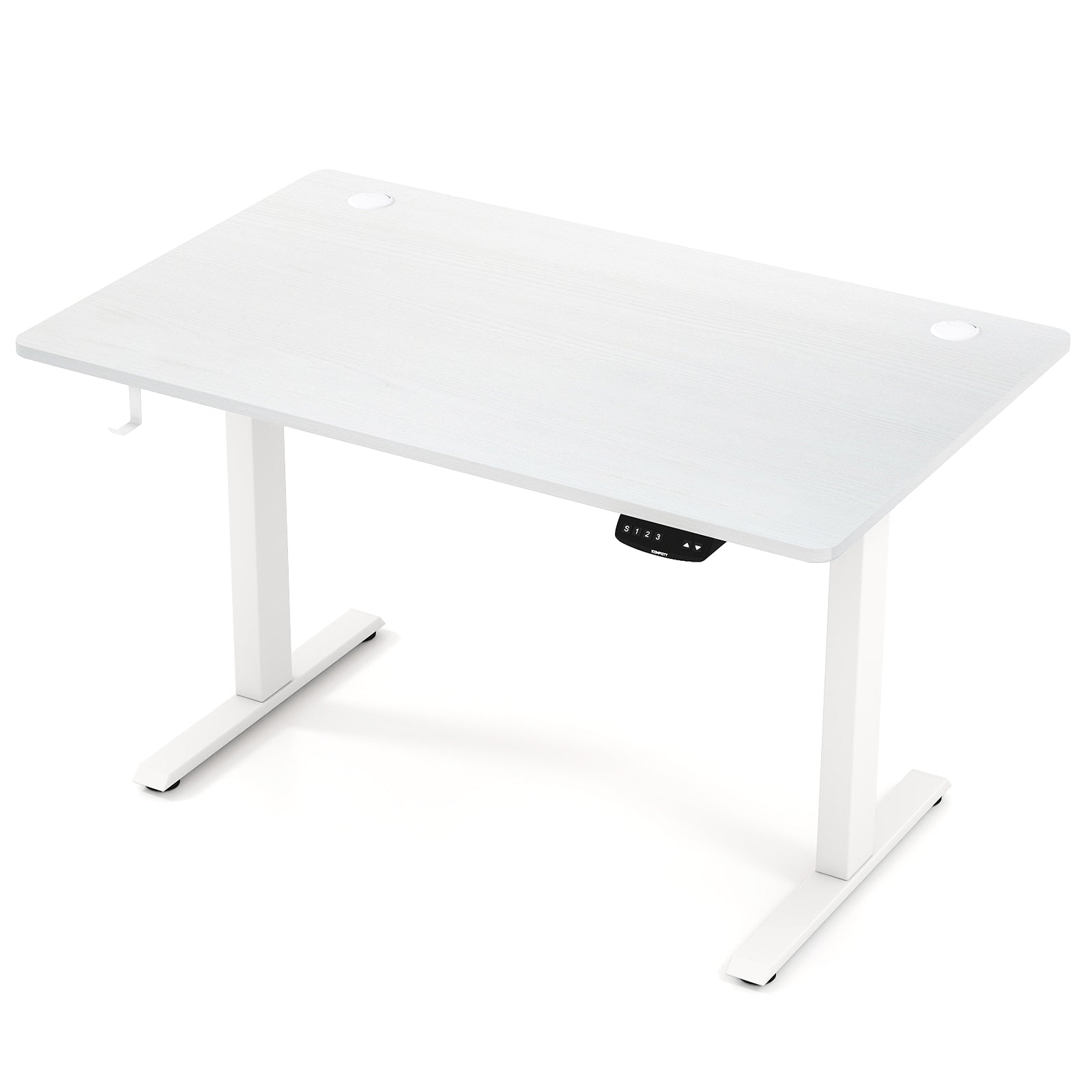Electric Standing Desk Height Adjustable with 3 Memory Heights White-M, White Standing Desks White at Gallery Canada