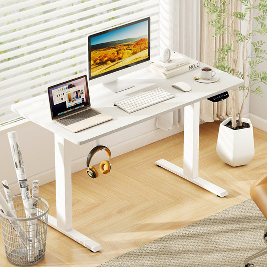 Electric Standing Desk, Height Adjustable, 3 Memory, -S, White Standing Desks White at Gallery Canada
